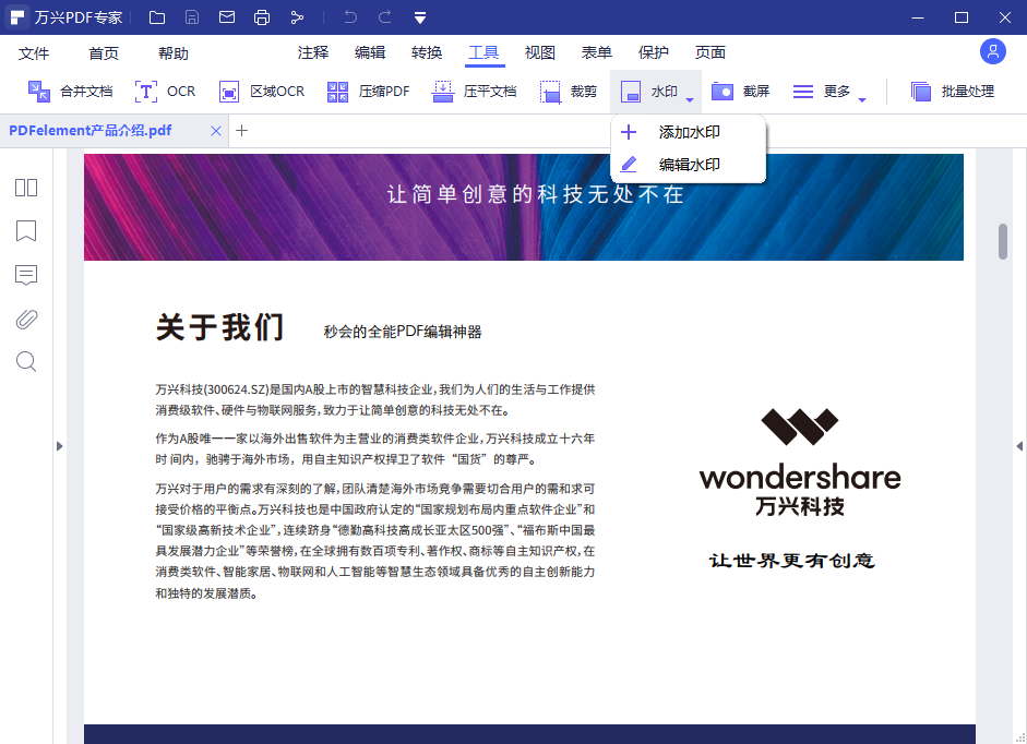 去除PDF文档的水印步骤1