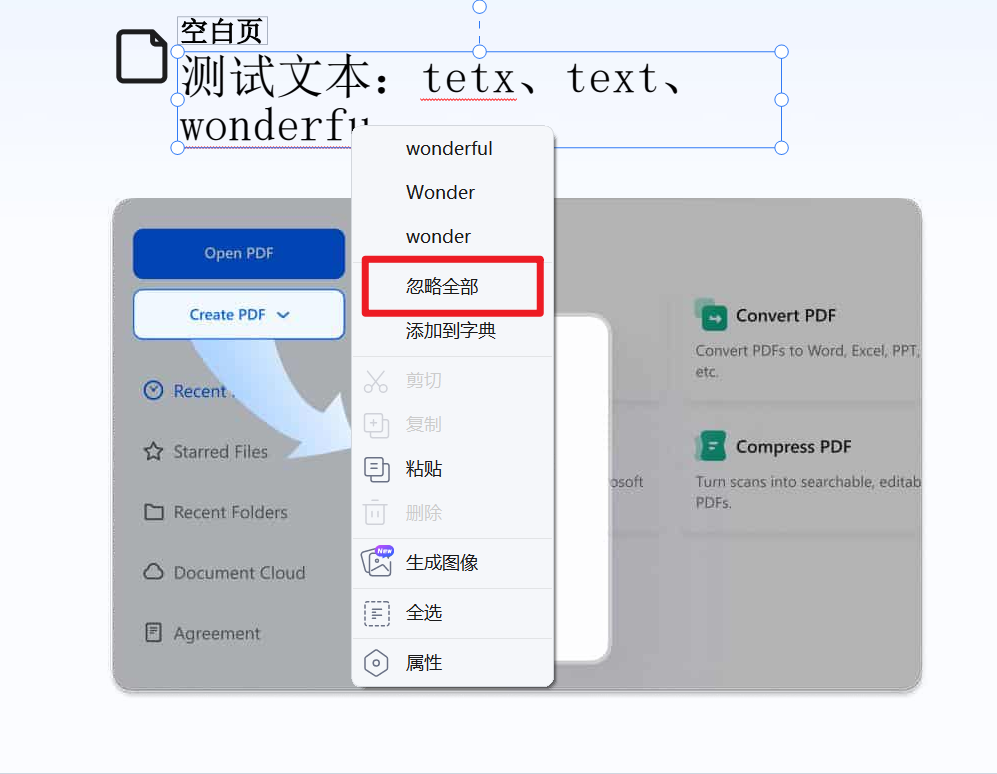 忽略拼写错误选项