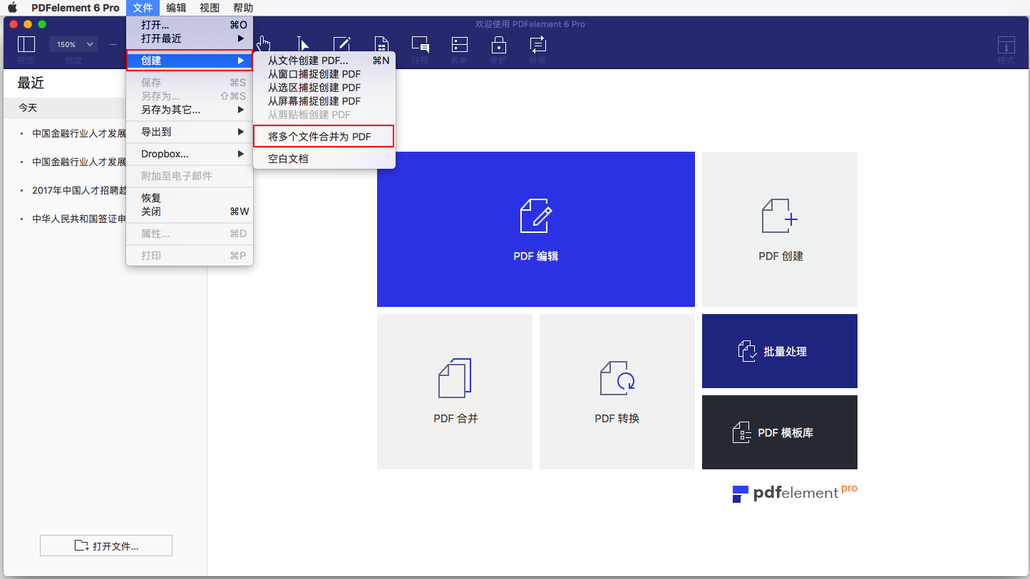 create from multiple